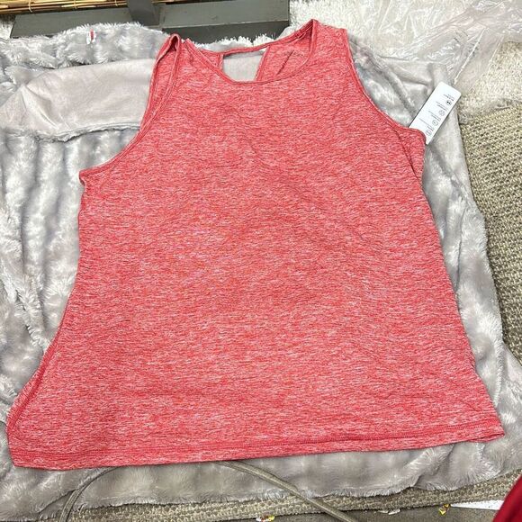 ID Ideology Women S Essentials Heathered Keyhole Back Tank Top Red Size XX-Large - Picture 1 of 2